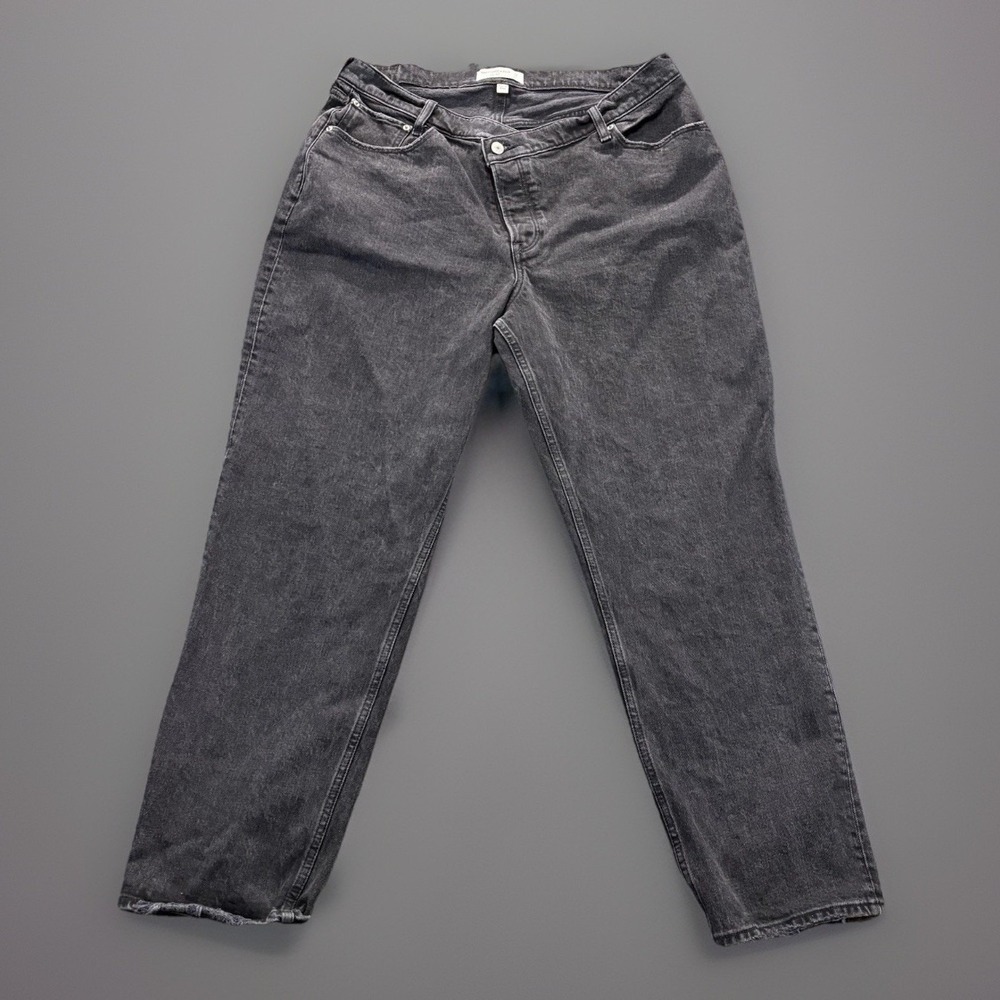 Abercrombie & Fitch The Dad Jeans High Rise Curve Love Black Wash Size 33 16R